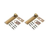 sourcing map 2 pernos de superficie de latón macizo de 3 pulgadas, cerradura de puerta deslizante de seguridad oculta con tornillos, cerradura de puerta francesa pulida para puertas empotradas de