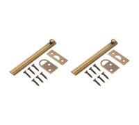 sourcing map 2 pernos de superficie de latón macizo de 6 pulgadas, cerradura de puerta deslizante de seguridad oculta con tornillos, cerradura de puerta francesa pulida para puertas empotradas de