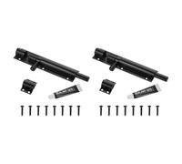 sourcing map 2 pestillos de perno de barril, cerraduras de seguridad de puerta de acero inoxidable de 6 pulgadas con tornillos, cerraduras de perno deslizante redondas para puertas de granero