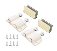 sourcing map 2 pestillos magnéticos táctiles para abrir puertas de cristal, cierres magnéticos dobles con abrazadera y tornillo para puerta de 3 a 6 mm para cajones y armarios, color dorado