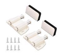 sourcing map 2 pestillos magnéticos táctiles para abrir puertas de cristal, cierres magnéticos dobles con abrazadera y tornillo para puerta de 3 a 6 mm para cajones y armarios, color plateado