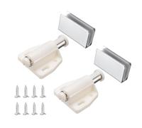 sourcing map 2 pestillos magnéticos táctiles para abrir puertas de cristal, cierres magnéticos individuales con abrazadera y tornillo para puerta de 3 a 6 mm para cajones y armarios, color plateado
