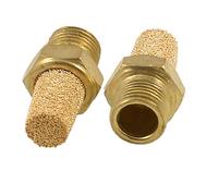 sourcing map 2 piezas 0,32 cm PT rosca macho latón válvula silenciador neumático silenciadores