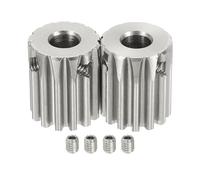 sourcing map 2 piezas 1 Mod 13T engranaje recto de 6 mm de diámetro, engranaje de piñón de acero inoxidable 304, ángulo de presión de 20°, para rack de espolón y modelo RC de coche o motor DIY