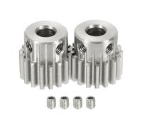 sourcing map 2 piezas 1 Mod 17T engranaje recto de 6.35 mm de diámetro, engranaje de piñón de acero inoxidable 304, ángulo de presión de 20°, para rack de espolón y modelo RC de coche o motor DIY (15