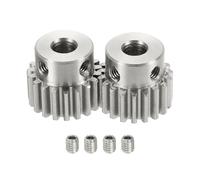 sourcing map 2 piezas 1 Mod 19T engranaje recto de 6.35 mm de diámetro, engranaje de piñón de acero inoxidable 304, ángulo de presión de 20°, para rack de espolón y modelo RC de coche o motor DIY (16