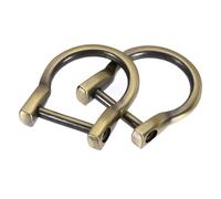 sourcing map 2 Piezas 23mm (0.91") U Forma Herradura D-Anillos Claro Bronce
