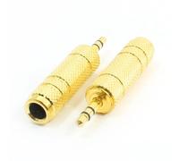 sourcing map 2 Piezas 6,5mm Hembra 3,5mm Macho Audio Vídeo Adaptador para Auriculares