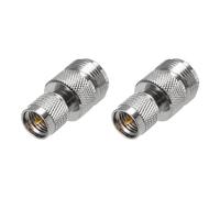 sourcing map 2 Piezas Adaptador Coaxial N Hembra a Mini Uhf Macho Conector Coaxial 50 Ohm Plateado para Tv, Video, Routers, Modems