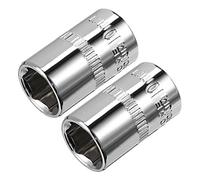 sourcing map 2 piezas de 1/4 pulg. De impulsión cuadrada 10 mm Cr-V de 6 puntos con poca profundidad