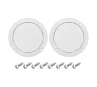 sourcing map 2 piezas de 7.6 cm negro rejilla de altavoz de malla de metal protector de woofer protector de polvo blanco decorativo círculo ABS marco con tornillos para el hogar audio altavoz coche