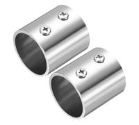 sourcing map 2 piezas de accesorios de tubería recta de 2 vías, para tubos de 32 mm de diámetro exterior de acero inoxidable, conector de tubería estructural de unión de cadena para barandilla de
