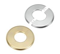 sourcing map 2 piezas de brida dividida de pared, 105 mm de diámetro exterior, placas de escudo autoadhesivas ABS redondas, hebillas de cubierta de fontanería para grifo de tubería de agua de 45 mm de