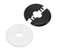 sourcing map 2 piezas de brida dividida de pared, 71 mm de diámetro exterior, placas de escudo autoadhesivas ABS redondas de fontanería para grifo de tubería de agua de 17,5 mm de diámetro, accesorios