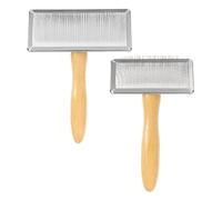 sourcing map 2 piezas de cardador de lana, cepillo de cardado a mano, 1 herramienta de aseo de mascotas grande y 1 mediana de madera para fieltro de aguja, suministros de aseo de mascotas, suministros