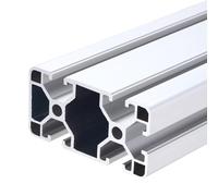 sourcing map 2 piezas de extrusión de aluminio 4080 con ranura en T, perfil de riel lineal anodizado estándar europeo de 500 mm para piezas de impresora 3D, proyectos de bricolaje CNC, color plateado