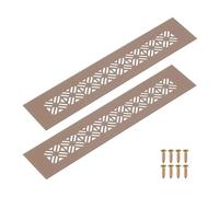 sourcing map 2 piezas de rejillas de ventilación de aleación de aluminio, 250 x 50 mm / 9.8 x 2" Rectangulares con persianas, rejilla de ventilación con tornillos de montaje para puerta, armario