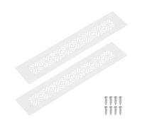 sourcing map 2 piezas de rejillas de ventilación de aleación de aluminio, 250 x 50 mm / 9.8 x 2" Rejilla de ventilación acanalada rectangular con tornillos de montaje para puerta, armario, blanco
