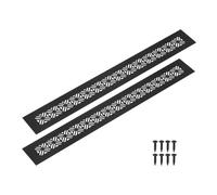 sourcing map 2 piezas de rejillas de ventilación de aleación de aluminio, 400 x 50 mm / 15.7 x 2" rejilla de ventilación lobulada rectangular con tornillos de montaje para puerta de armario, negro