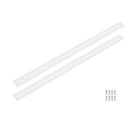 sourcing map 2 piezas de rejillas de ventilación de aleación de aluminio, 800 x 50 mm / 31.5 x 2" rejilla de ventilación lobulada rectangular con tornillos de montaje para puerta de armario, blanco