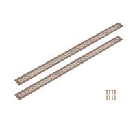 sourcing map 2 piezas de rejillas de ventilación de aleación de aluminio, 800 x 50 mm / 31.5 x 2" rejilla de ventilación louvered rectangular con tornillos de montaje para puerta de armario, marrón