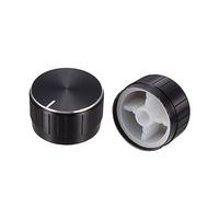sourcing map 2 Piezas Plástico Negro Potenciómetro Rotativo Perillas De Control Tapones 17x30mm