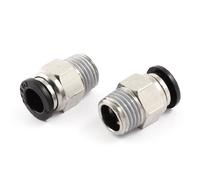 sourcing map 2 Piezas Racor Junta Enlace Adaptador Conector Neumática de Aire Acoplador de Manguera Rápido de 8mm Tubo de 1/4" Pulsación Pt Rosca en El Aire