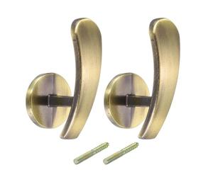 sourcing map 2 Piezas Sujeta Cortinas, Soportes de Amarre de Cortinas de Aleación de Aluminio Montados en la Pared Ganchos de Cortina para Sala de Estar Dormitorio Oficina (Bronce)