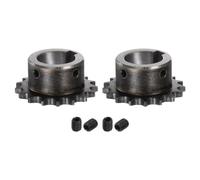 sourcing map 2 piñones de cadena de rodillo ISO/DIN 06B-1 tipo B de 25 mm de diámetro, paso de 3/8 pulgadas, piñón de rodillo de una sola hebra de acero A3 endurecido de 17 dientes