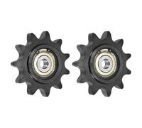 sourcing map 2 piñones tensores de cadena de rodillo #60, tipo C, 10 mm, paso de 3/4 pulgadas, tensor de 11 dientes, acero 1045 con acabado de óxido negro con inserto de rodamiento único para cadenas