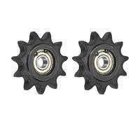 sourcing map 2 piñones tensores de cadena de rodillo #60, tipo C, 12 mm, paso de 3/4 pulgadas, tensor de 11 dientes, acero 1045 con acabado de óxido negro con inserto de rodamiento único para cadenas