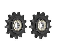 sourcing map 2 piñones tensores de cadena de rodillo #60, tipo C, 17 mm, paso de 3/4 pulgadas, tensor de 13 dientes, acero 1045 con acabado de óxido negro con inserto de rodamiento único para cadenas