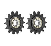 sourcing map 2 piñones tensores de cadena de rodillo #60, tipo C, 20 mm, paso de 3/4 pulgadas, tensor de 14 dientes, acero 1045 con acabado de óxido negro con inserto de rodamiento único para cadenas