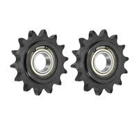 sourcing map 2 piñones tensores de cadena de rodillo #60, tipo C, 25 mm, paso de 3/4 pulgadas, tensor de 14 dientes, acero 1045 con acabado de óxido negro con inserto de rodamiento único para cadenas