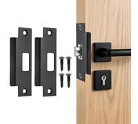 sourcing map 2 placas de seguridad para puerta, 4 27/32 x 1 7/8 pulgadas, placa trasera de puerta con tornillos para puertas interiores y exteriores (negro)