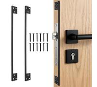 sourcing map 2 placas protectoras de pestillo de puerta, de acero inoxidable, de 11 pulgadas, con tornillos, para puertas, cerrojo de seguridad, color negro