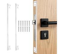 sourcing map 2 placas protectoras para pestillo de puerta, de acero inoxidable, de 11 pulgadas, con tornillos, para cerrojo de seguridad, color plateado