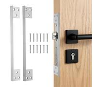 sourcing map 2 placas protectoras para pestillo de puerta, de acero inoxidable, de 7 pulgadas, con tornillos, para cerrojo de seguridad, color plateado