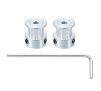 sourcing map 2 poleas de aluminio de 16 dientes de 3 mm de diámetro de 6 mm de ancho, polea de correa dentada de rueda loca, rueda loca, rueda loca, pieza de engranaje con llave para impresora 3D,