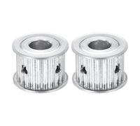 sourcing map 2 poleas de distribución de aluminio, 20 dientes de 15 mm de diámetro, polea de correa dentada de rueda síncrona de 5 mm de paso de 21 mm de ancho de ranura para correa, máquina CNC