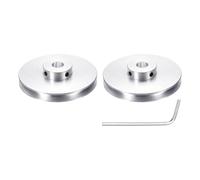 sourcing map 2 poleas de ranura única, orificio fijo de 12 mm, diámetro exterior de 80 mm, polea mecánica de aleación de aluminio con llave hexagonal para correa redonda de poliuretano de 6 mm
