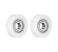 sourcing map 2 poleas de rodamiento tensor de 6 x 23 x 7 mm, polea plana para rueda transportadora con rodamiento 696ZZ para accesorios de hardware de muebles (blanco)