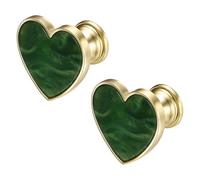 sourcing map 2 pomos de cajón de aleación de zinc, tiradores decorativos en forma de corazón con tornillos para muebles, aparadores, armarios, color verde oscuro