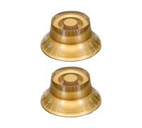 sourcing map 2 pomos de campana para guitarra, perilla de control de tono de volumen para bajo eléctrico, color dorado