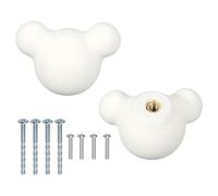 sourcing map 2 pomos de cerámica para gabinete, 2 tiradores de cerámica de 1.36 x 1.36 pulgadas para cajones con tornillos de montaje, manijas de muebles para decoración de cocina y guardería, color