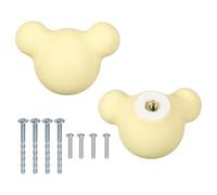 sourcing map 2 pomos de cerámica para gabinete, 2 tiradores de cerámica de 1.36 x 1.36 pulgadas para cajones con tornillos de montaje, manijas de muebles para decoración de cocina y guardería, color