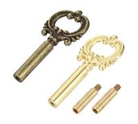 sourcing map 2 pomos de encendido y apagado de lámpara, interruptor de luz de latón, extensión de 51,5 mm de longitud para enchufe de lámpara, dorado, bronce