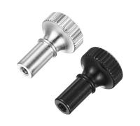 sourcing map 2 pomos de encendido y apagado de lámpara, interruptor de luz de latón, extensión de interruptor de lámpara, 19 mm de longitud para enchufe de lámpara, color negro y plateado