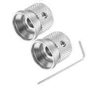 sourcing map 2 pomos de guitarra de metal, control de tono de volumen, 6 x 17 x 16 mm, pomos de potenciómetro con llave para bajo de guitarra eléctrica, color plateado