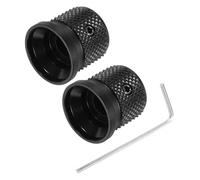 sourcing map 2 pomos de guitarra de metal, control de tono de volumen, 6 x 17 x 16 mm, pomos de potenciómetro con llave para bajo de guitarra eléctrica, color negro